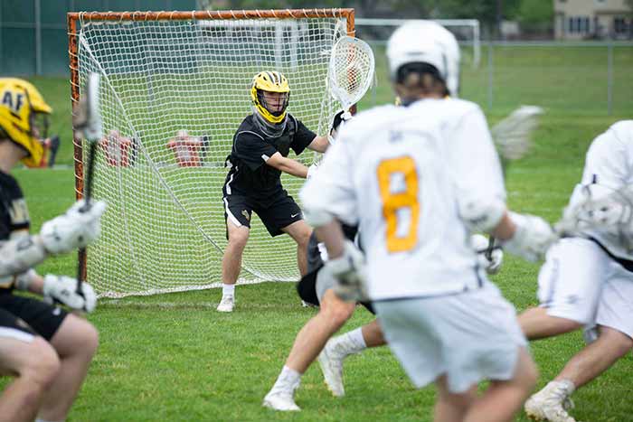 Players on the lacrosse field